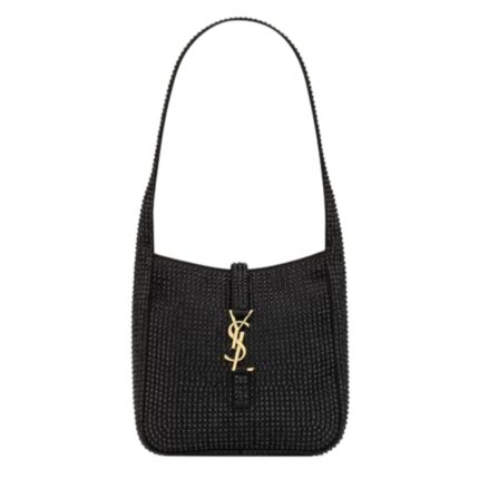 SAINT LAURENT LE 5 À 7 SUPPLE BABY IN SILK SATIN AND CRYSTALS