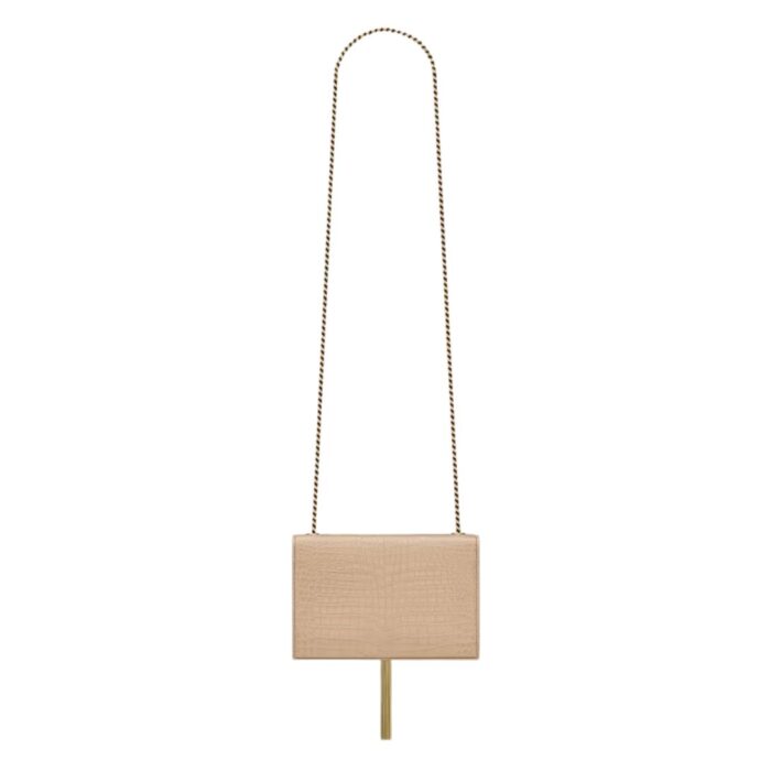 SAINT LAURENT KATE SMALL TASSEL IN CROCODILE-EMBOSSED LEATHER