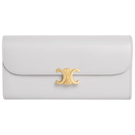 CELINE LARGE WALLET TRIOMPHE IN LIZARD CLOUDY GREY