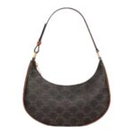 CELINE AVA BAG IN TRIOMPHE CANVAS AND CALFSKIN TAN