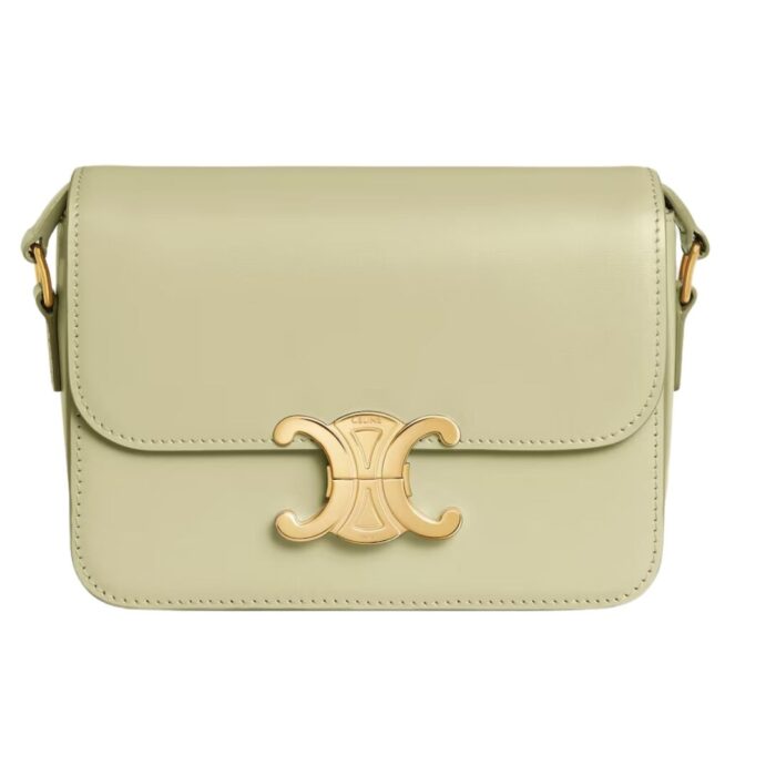CELINE TEEN TRIOMPHE BAG IN SHINY CALFSKIN RED CANYON