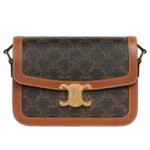 CELINE CLASSIQUE TRIOMPHE BAG IN TRIOMPHE CANVAS AND CALFSKIN