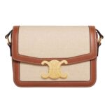 CELINE TEEN TRIOMPHE BAG IN TEXTILE AND CALFSKIN