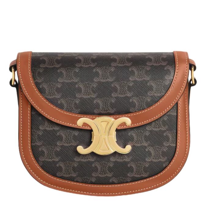 CELINE BESACE CLEA IN TRIOMPHE CANVAS AND CALFSKIN