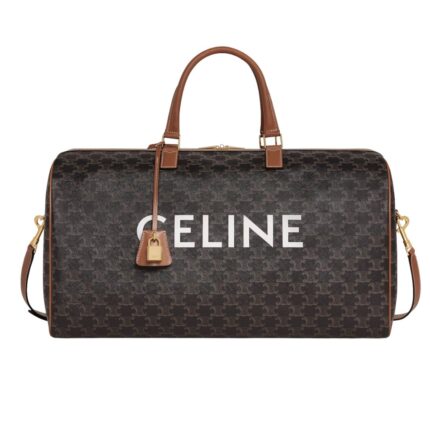 CELINE LARGE TRAVEL BAG IN TRIOMPHE CANVAS WITH CELINE PRINT