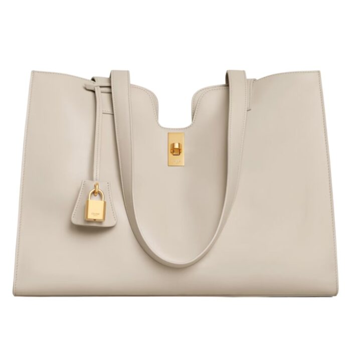 CELINE CABAS 16 SOFT IN SMOOTH CALFSKIN LIGHT STONE