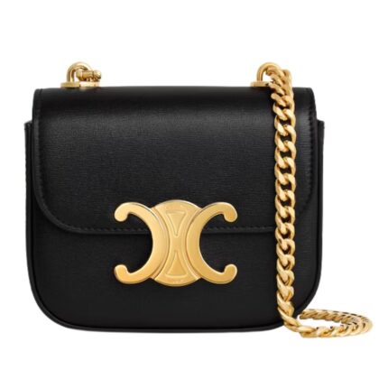 CELINE MINI CHAIN CLAUDE IN SHINY CALFSKIN RED CANYON