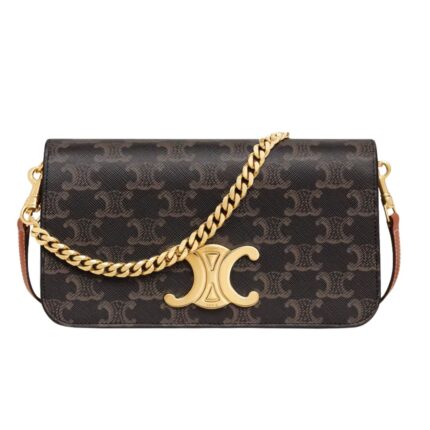 CELINE MULTIPOCHETTE IN TRIOMPHE CANVAS AND CALFSKIN