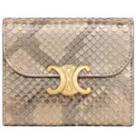 CELINE SMALL FLAP WALLET TRIOMPHE IN PEARLY PYTHON