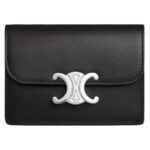 CELINE CARD HOLDER WITH FLAP TRIOMPHE IN SHINY CALFSKIN BRONZE