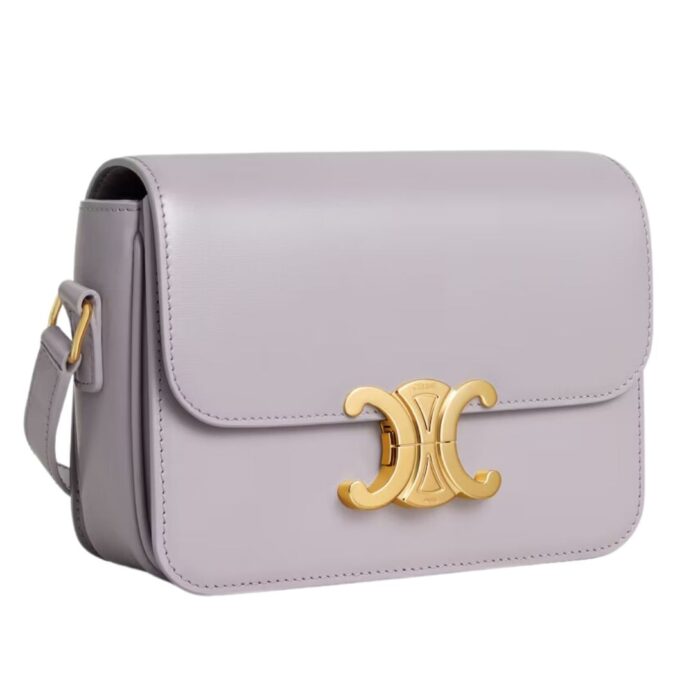 CELINE TEEN TRIOMPHE BAG IN SHINY CALFSKIN LIGHT LILAC