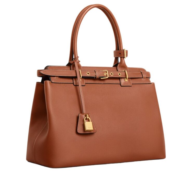 CELINE CONTI BAG IN SUPPLE GRAINED CALFSKIN TAN