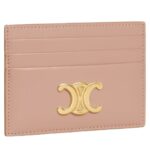CELINE CARD HOLDER TRIOMPHE IN SHINY CALFSKIN SOFT PEACH