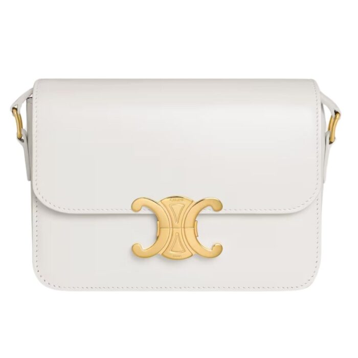 CELINE TEEN TRIOMPHE BAG IN SHINY CALFSKIN RED CANYON