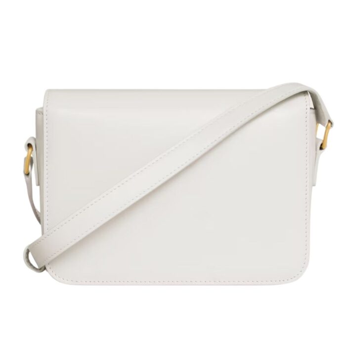 CELINE TEEN TRIOMPHE BAG IN SHINY CALFSKIN WHITE