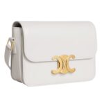 CELINE TEEN TRIOMPHE BAG IN SHINY CALFSKIN WHITE