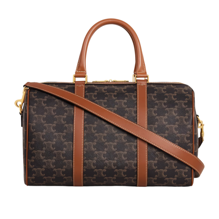 CELINE BOSTON IN TRIOMPHE CANVAS AND CALFSKIN