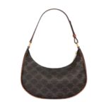 CELINE AVA BAG IN TRIOMPHE CANVAS AND CALFSKIN TAN