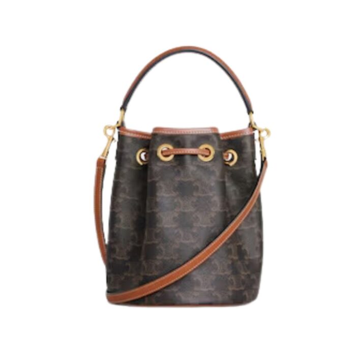 CELINE TEEN CLARA BAG IN TRIOMPHE CANVAS AND CALFSKIN