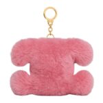 CELINE TRIOMPHE POM POM KEYRING WITH HEART IN SHEARLING AND CALFSKIN WITH GOLD FINISHING