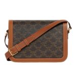 CELINE CLASSIQUE TRIOMPHE BAG IN TRIOMPHE CANVAS AND CALFSKIN
