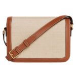 CELINE CLASSIQUE TRIOMPHE BAG IN TEXTILE AND CALFSKIN