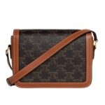 CELINE TEEN TRIOMPHE BAG IN TRIOMPHE CANVAS AND CALFSKIN TAN