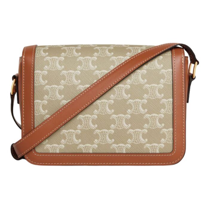 CELINE TEEN TRIOMPHE BAG IN TRIOMPHE CANVAS AND CALFSKIN