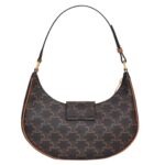 CELINE MEDIUM AVA TRIOMPHE BAG IN TRIOMPHE CANVAS AND CALFSKIN