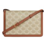 CELINE ENVELOPPE BAG IN TRIOMPHE CANVAS AND CALFSKIN