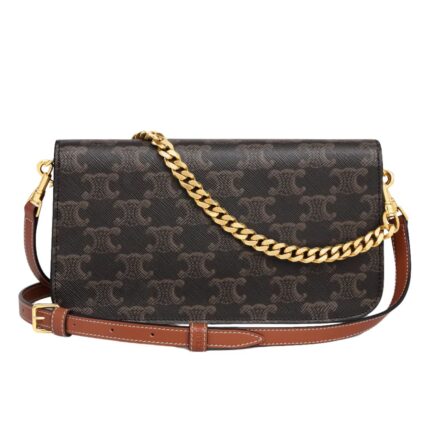 CELINE MULTIPOCHETTE IN TRIOMPHE CANVAS AND CALFSKIN