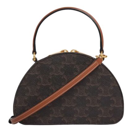 CELINE HALF MOON CASE IN TRIOMPHE CANVAS AND CALFSKIN