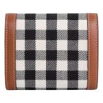 CELINE SMALL FLAP WALLET TRIOMPHE IN VICHY TEXTILE AND CALFSKIN