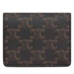 CELINE BUSINESS CARD HOLDER TRIOMPHE IN TRIOMPHE CANVAS AND LAMBSKIN