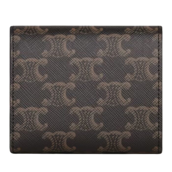 CELINE SMALL FLAP WALLET TRIOMPHE IN TRIOMPHE CANVAS TAN