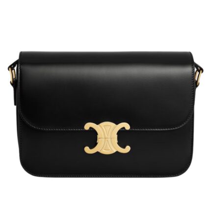 CELINE CLASSIQUE TRIOMPHE BAG IN SHINY CALFSKIN BLACK