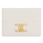 CELINE CARD HOLDER TRIOMPHE IN SHINY CALFSKIN SMOKED BROWN