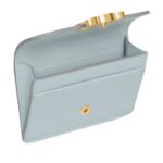 CELINE CARD HOLDER WITH FLAP TRIOMPHE IN SHINY CALFSKIN ICE BLUE