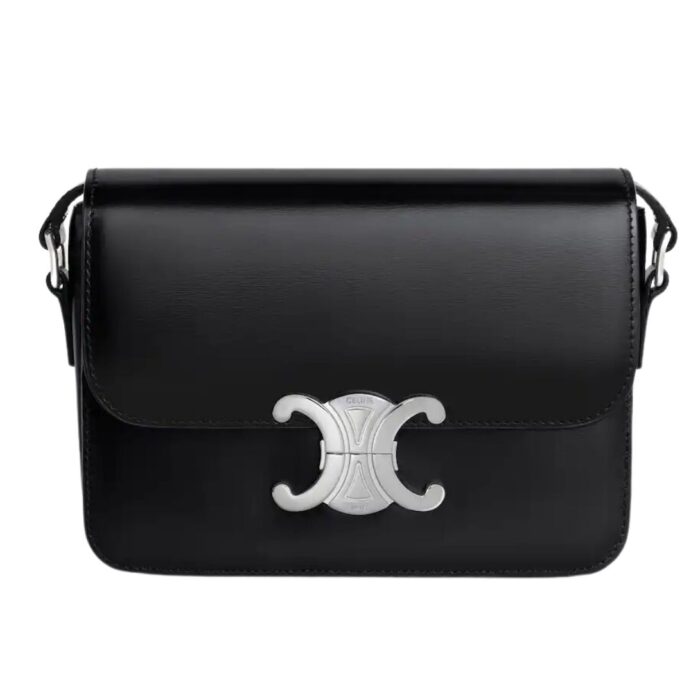 CELINE TEEN TRIOMPHE BAG IN SHINY CALFSKIN RED CANYON
