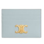 CELINE CARD HOLDER TRIOMPHE IN SHINY CALFSKIN SMOKED BROWN
