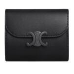 CELINE SMALL FLAP WALLET TRIOMPHE IN SHINY CALFSKIN CLOUDY GREY