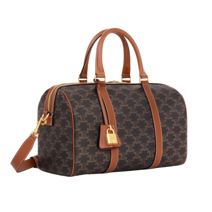 CELINE BOSTON IN TRIOMPHE CANVAS AND CALFSKIN
