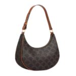 CELINE AVA BAG IN TRIOMPHE CANVAS AND CALFSKIN TAN