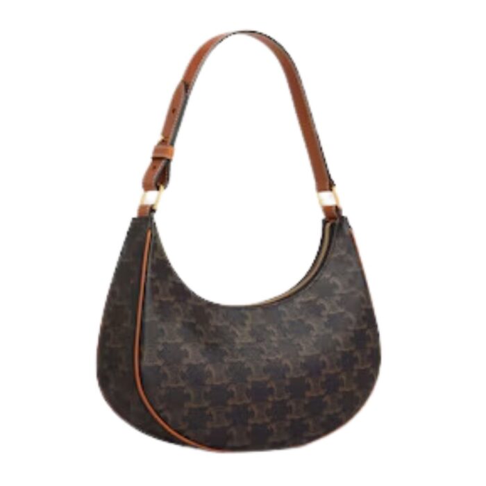CELINE AVA BAG IN TRIOMPHE CANVAS AND CALFSKIN TAN