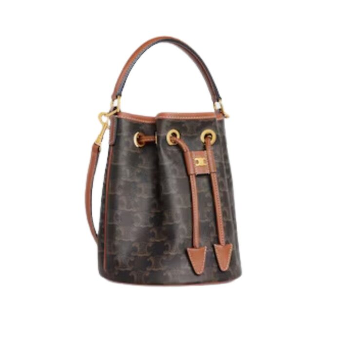 CELINE TEEN CLARA BAG IN TRIOMPHE CANVAS AND CALFSKIN