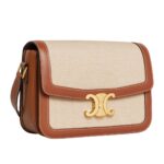 CELINE CLASSIQUE TRIOMPHE BAG IN TEXTILE AND CALFSKIN