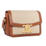 CELINE TEEN TRIOMPHE BAG IN TEXTILE AND CALFSKIN