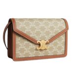 CELINE ENVELOPPE BAG IN TRIOMPHE CANVAS AND CALFSKIN
