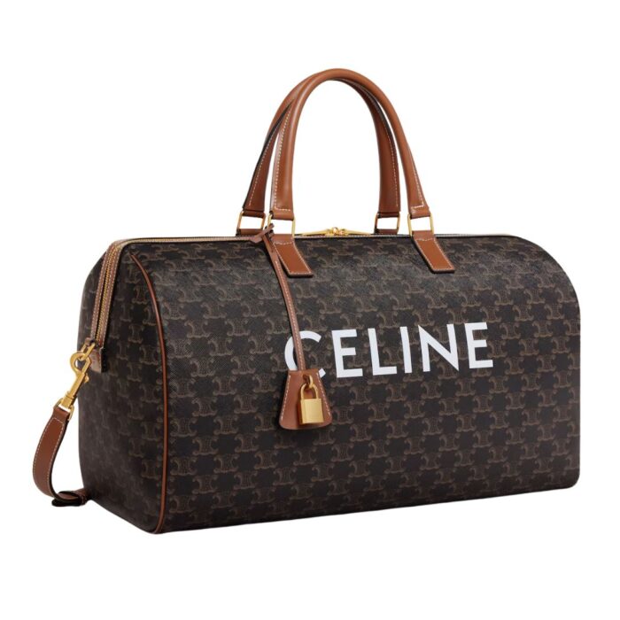 CELINE MEDIUM TRAVEL BAG IN TRIOMPHE CANVAS WITH CELINE PRINT