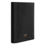 CELINE COMPACT WALLET TRIOMPHE CHARMS IN GRAINED CALFSKIN BLACK